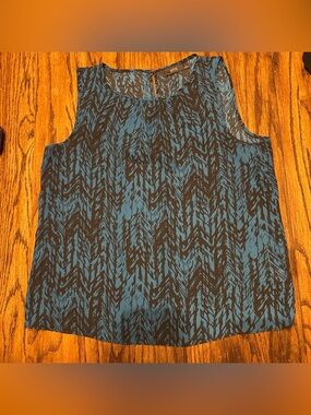 Apt. 9 Teal and Black Abstract Pattern Sleeveless Camisole